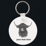 Classic Highland Cow  Keychain<br><div class="desc">Hand Painted</div>