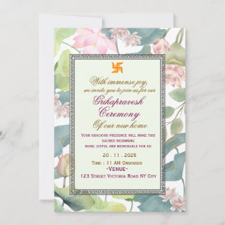 Classic Hindu Griha Pravesh Invitation