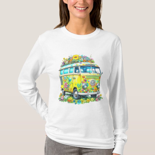 Classic Hippie Tour Bus T-Shirt (Front)