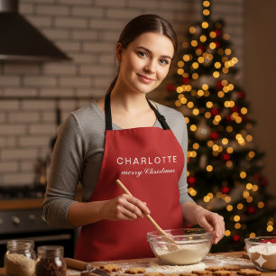 Classic Holiday Cheer Merry Christmas Apron