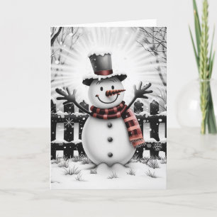 Classic Holiday Cheer Snowman  Card