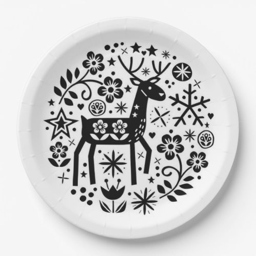 Classic Holiday Deer Paper Plates