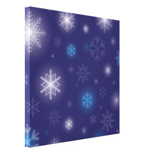 Classic Holiday_Glowing Snowflakes_starry night Canvas Print