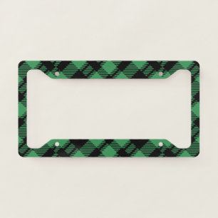 Classic Holiday Green Checkered Pattern License Plate Frame