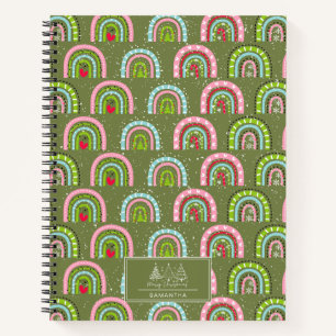 Classic Holiday Pattern- Colorful Rainbow Notebook