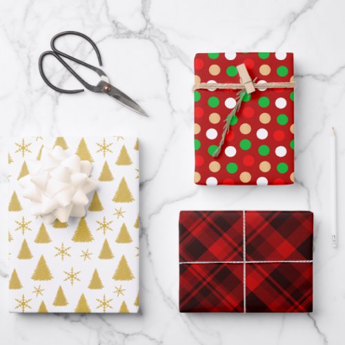 Classic Holiday Patterns Wrapping Paper Sheets