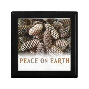 Classic Holiday Pine Cone Peace On Earth Gift Box