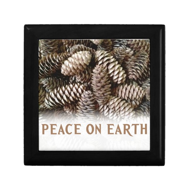 Classic Holiday Pine Cone Peace On Earth Gift Box (Front)