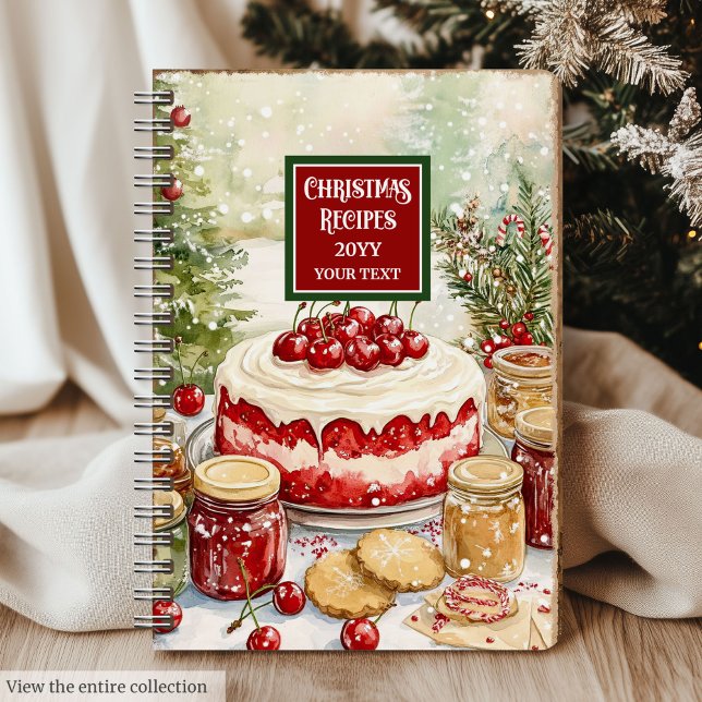 Classic holiday recipe notebook personalized gift (Classic holiday recipe notebook personalized gift)