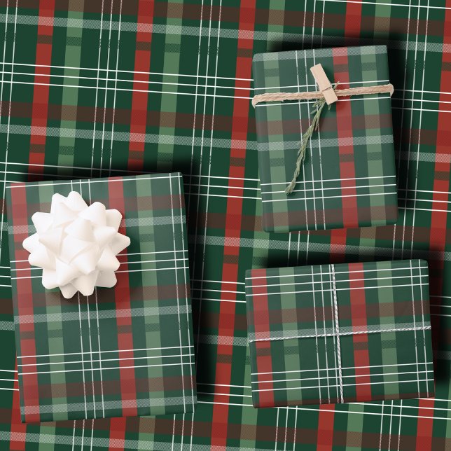 Classic Holiday Red and Green Plaid Christmas Wrapping Paper Sheets (Creator Uploaded)
