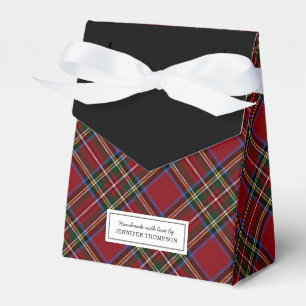 Classic Holiday Red Tartan Gift Favor Boxes
