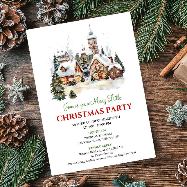 Classic holiday scene Christmas party invitation (Classic holiday scene Christmas party invitation

)