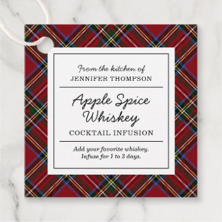 Classic Holiday Tartan Cocktail Infusion Kit Favor Tags