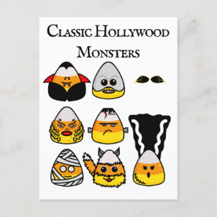 Classic Hollywood Monsters Candy Corn Postcard