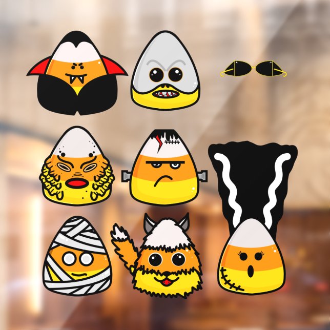 Classic Hollywood Monsters Candy Corn Window Cling (Sheet 2)