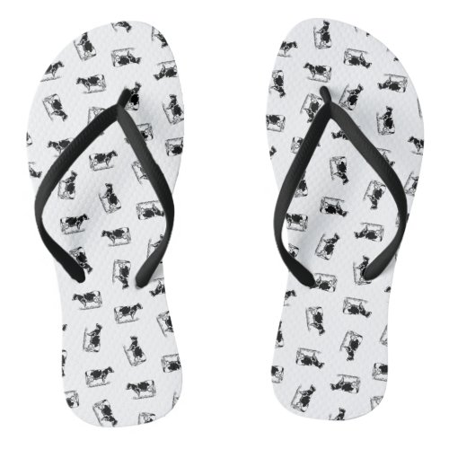 Classic Holstein Cows Art CUSTOM BACKGROUND COLOR Flip Flops