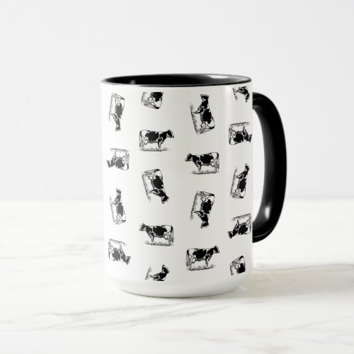 Classic Holstein Cows Art CUSTOM BACKGROUND COLOR Mug