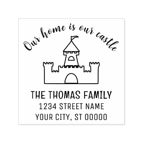 Classic Home is our Castle Name Address Self_inking Stamp