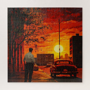Classic Home Makeover Sunset Landscape Jigsaw Puzzle