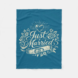 Classic honeymoon just married newlywed couple  fleece blanket