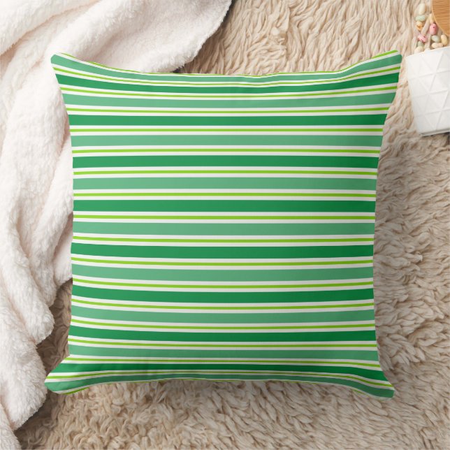 Classic Horizontal Multi-Width Stripe Seamless Pat Throw Pillow (Blanket)