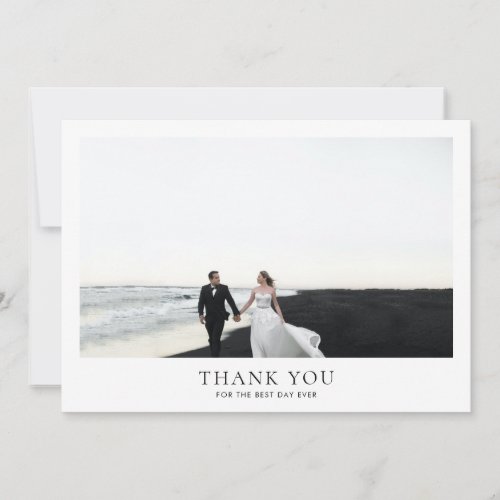 Classic Horizontal Romantic Photo Wedding Thank You Card