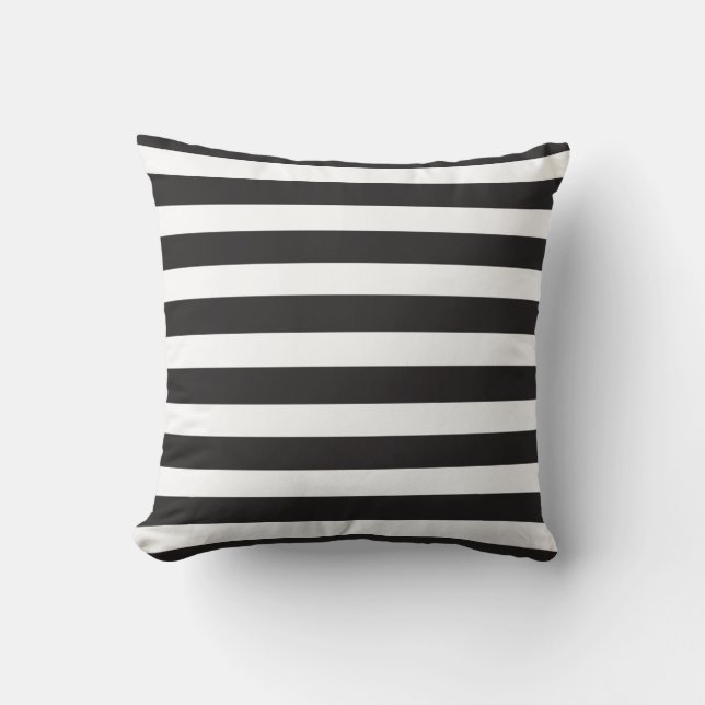 Classic Horizontal Stripes Throw Pillow (Front)