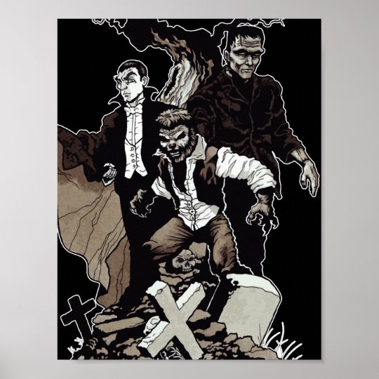 Classic Horror Trio! Poster | Zazzle.com