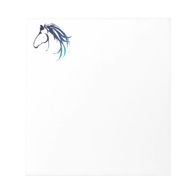 Classic Horse Head Logo in Blue Notepad (Front)