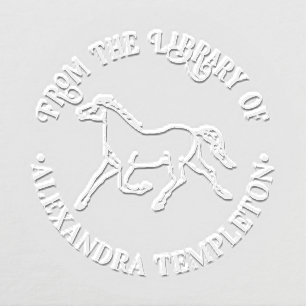 Classic Horse Running Library Book Name Embosser