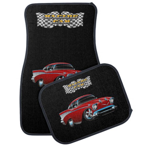 Classic Hot Rod 57 Street Rod Muscle Car Car Floor Mat