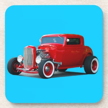 Classic Hot-rod Car Beverage Coaster by paul68 at Zazzle