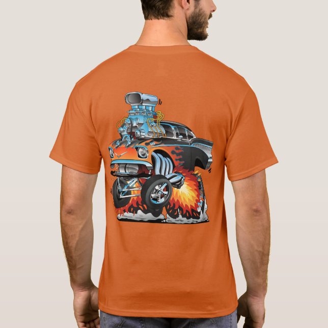 Classic Hotrod Fifties Style Gasser Drag Racing T-Shirt (Back)