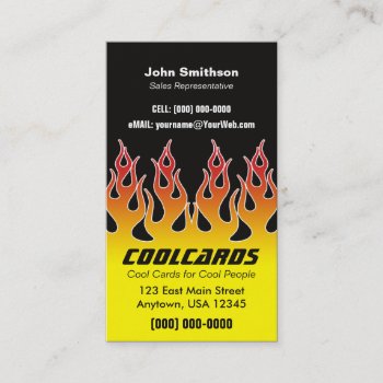Classic Hotrod Flames Business Card by coolcards_biz at Zazzle