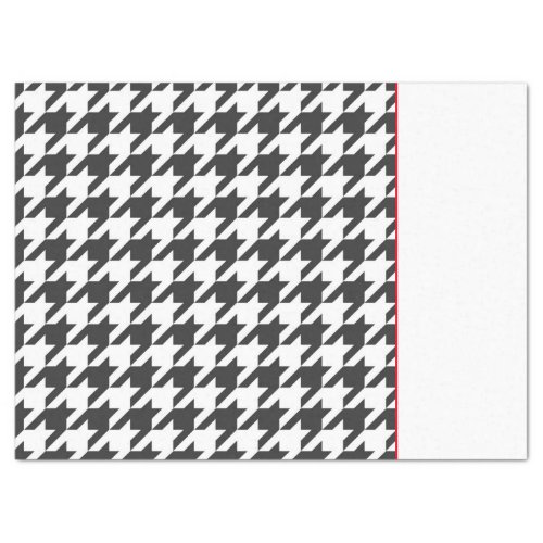 Classic Houndstooth Black White Red Timeless Tissue Paper