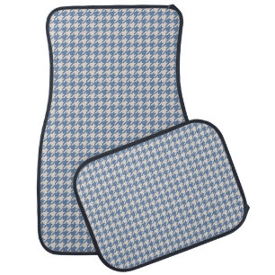 Classic Houndstooth Blue Car Floor Mat