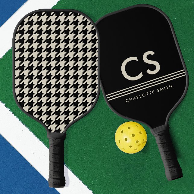 Classic Houndstooth Monogram Off-white Pickleball Paddle (Creator Uploaded)