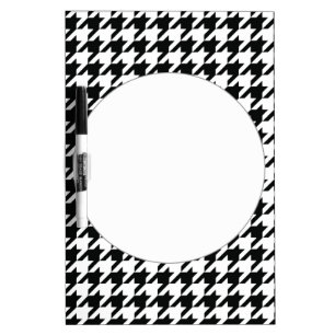 Classic Houndstooth Pattern: Black & White Vintage Dry-Erase Board