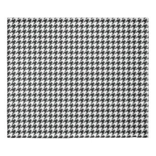 Classic Houndstooth Pattern: Black & White Vintage Duvet Cover