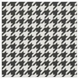 Classic Houndstooth Pattern: Black & White Vintage Fabric