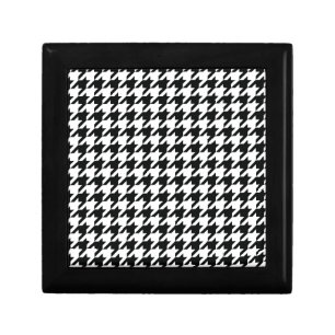Classic Houndstooth Pattern: Black & White Vintage Gift Box