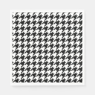 Classic Houndstooth Pattern: Black & White Vintage Napkins