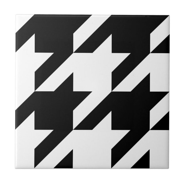 Classic houndstooth pattern Dogstooth check design Ceramic Tile (Front)