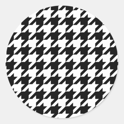 Classic houndstooth pattern Dogstooth check design Classic Round Sticker