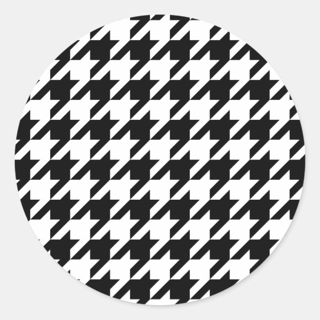 Classic houndstooth pattern Dogstooth check design Classic Round Sticker (Front)