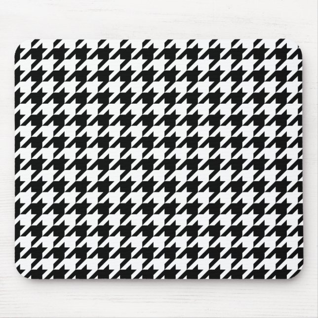 Classic houndstooth pattern Dogstooth check design Mouse Pad (Front)
