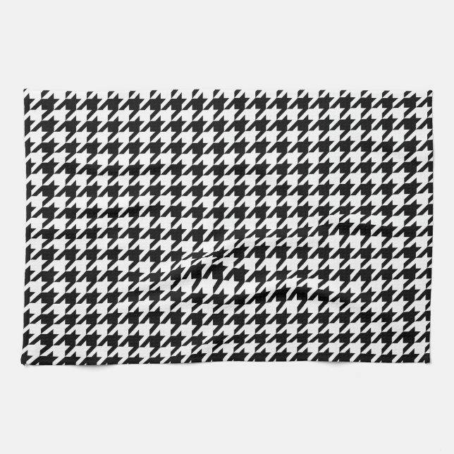 Classic houndstooth pattern Dogstooth check design Towel (Horizontal)