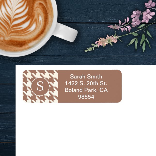 Classic Houndstooth Pattern Mocha Mousse and White Label (Creator Uploaded)