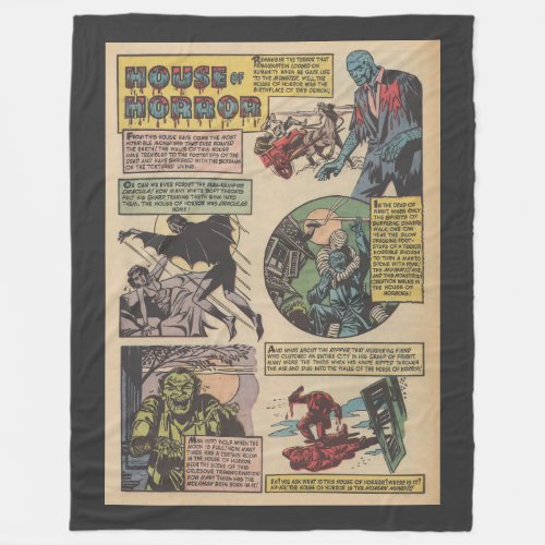Classic House Of horrors Comic Book Monsters Fleece Blanket