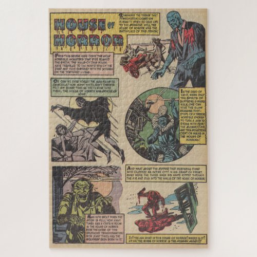 Classic House Of horrors Comic Book Monsters Jigsaw Puzzle